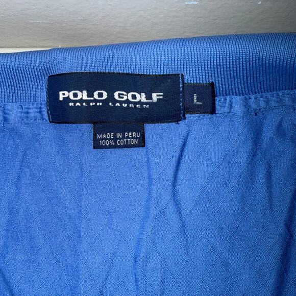 Polo Golf Men Size Large Royal Blue Diamond Pattern Short Sleeve Activewear Polo - Picture 3 of 7